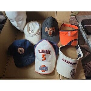 Illinois Fighting Illini NCAA Hats Caps Visors Bundle Lot